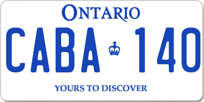 ON license plate CABA140