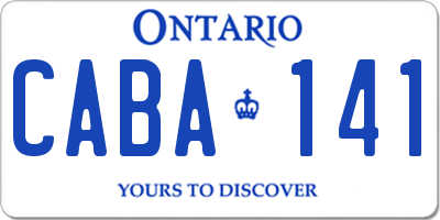 ON license plate CABA141