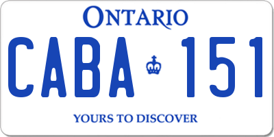 ON license plate CABA151