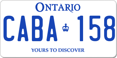 ON license plate CABA158