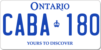 ON license plate CABA180