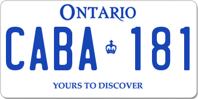 ON license plate CABA181