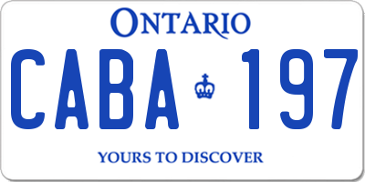 ON license plate CABA197