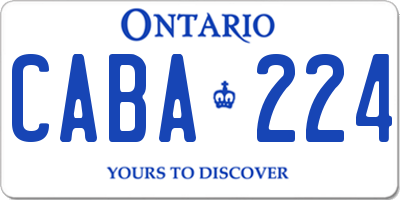 ON license plate CABA224