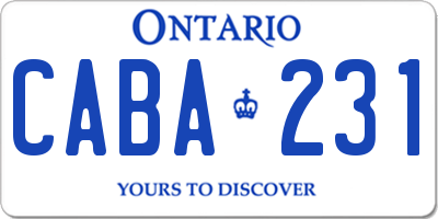 ON license plate CABA231