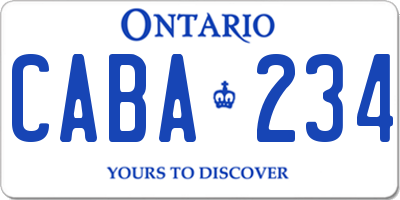 ON license plate CABA234