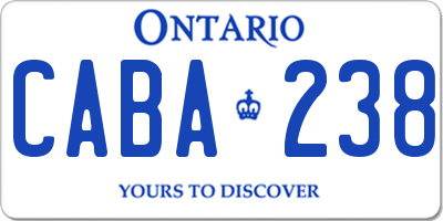 ON license plate CABA238