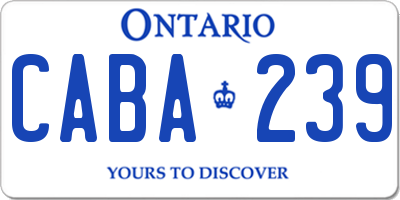 ON license plate CABA239