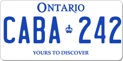 ON license plate CABA242