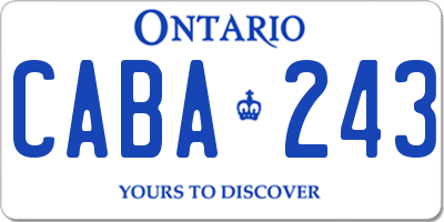 ON license plate CABA243