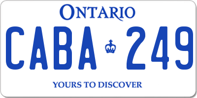 ON license plate CABA249