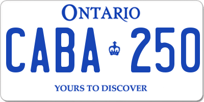 ON license plate CABA250