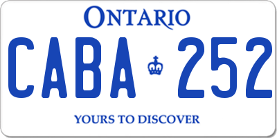 ON license plate CABA252