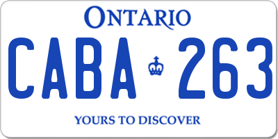 ON license plate CABA263