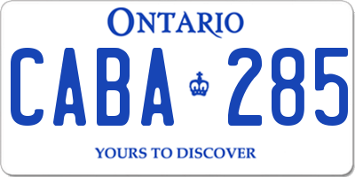 ON license plate CABA285