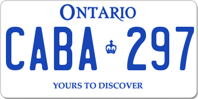 ON license plate CABA297