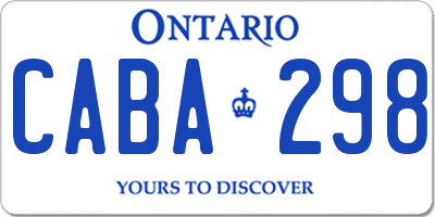 ON license plate CABA298