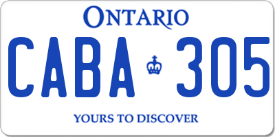 ON license plate CABA305