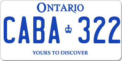 ON license plate CABA322