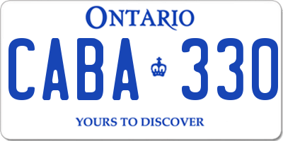 ON license plate CABA330