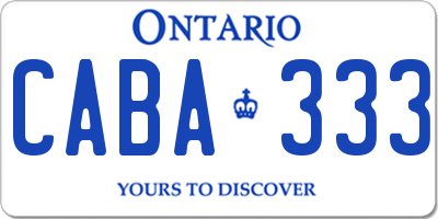 ON license plate CABA333