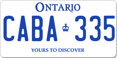 ON license plate CABA335