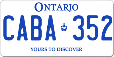 ON license plate CABA352