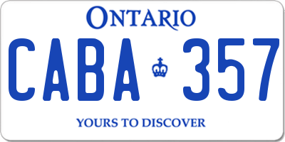 ON license plate CABA357