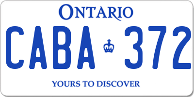 ON license plate CABA372