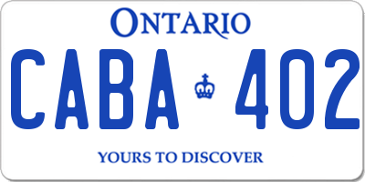 ON license plate CABA402