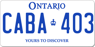 ON license plate CABA403