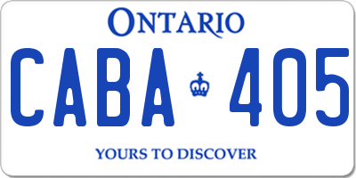 ON license plate CABA405