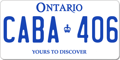 ON license plate CABA406