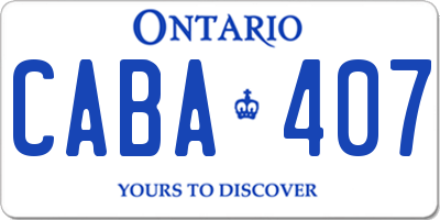 ON license plate CABA407