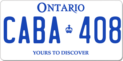 ON license plate CABA408