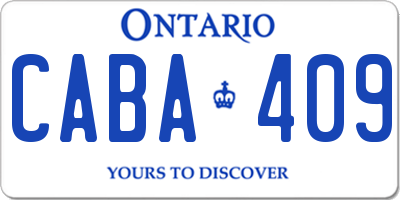 ON license plate CABA409