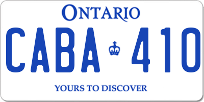 ON license plate CABA410