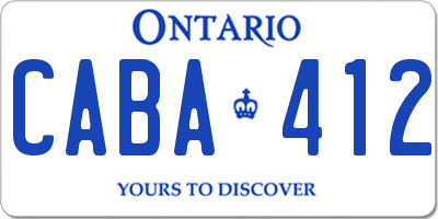 ON license plate CABA412