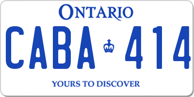 ON license plate CABA414