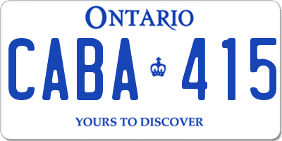 ON license plate CABA415