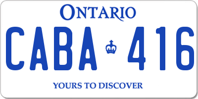 ON license plate CABA416