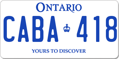 ON license plate CABA418