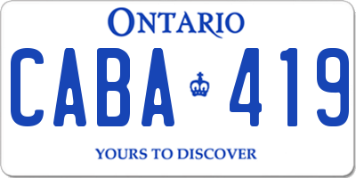 ON license plate CABA419