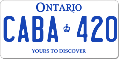 ON license plate CABA420