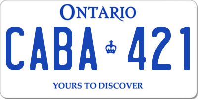 ON license plate CABA421