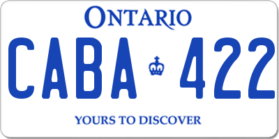 ON license plate CABA422