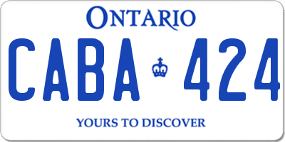 ON license plate CABA424