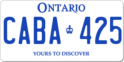 ON license plate CABA425