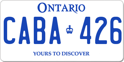 ON license plate CABA426