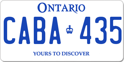 ON license plate CABA435